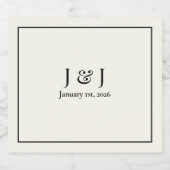 Zwart-wit Mousserende Wijn Etiketten V1 (Enkel label)