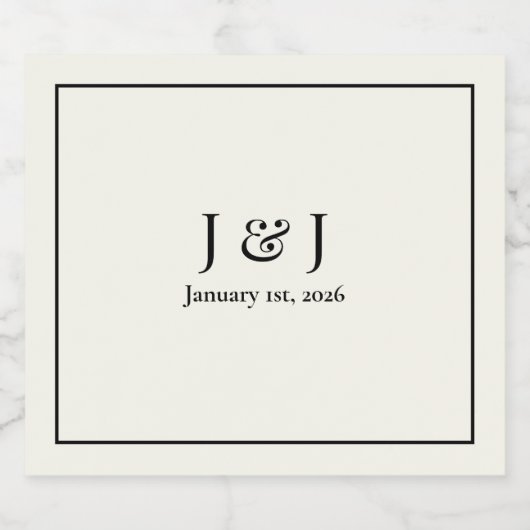 Zwart-wit Mousserende Wijn Etiketten V1 (Enkel label)