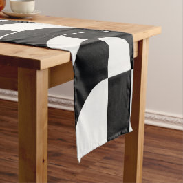 Zwart & Wit Mozaïek Abstract Geometrisch Patroon 6 Korte Tafelloper