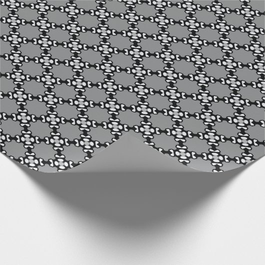 Zwart-wit mozaïek cadeaupapier (Hoek)