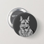 Zwart-wit Mozaïek Duitse Herder Button (Voorkant /achterkant)