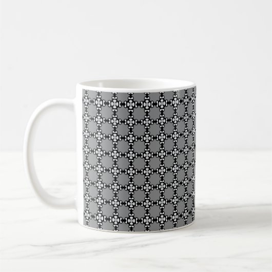 Zwart-wit mozaïek koffiemok (Links)