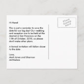 Zwart-wit mozaïek Save the Date Briefkaart (Achterkant)