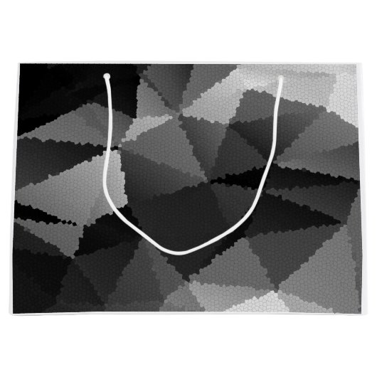 Zwart-wit mozaïekpatroon groot cadeauzakje (Voorkant)