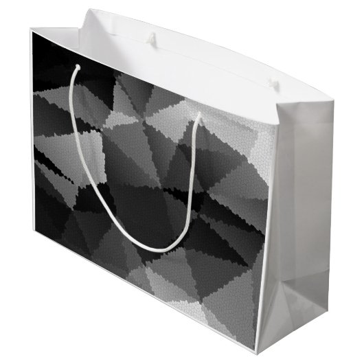 Zwart-wit mozaïekpatroon groot cadeauzakje (Achterkant Gekanteld)