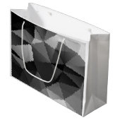 Zwart-wit mozaïekpatroon groot cadeauzakje (Voorkant Gekanteld)