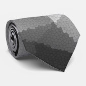Zwart-wit mozaïekpatroon stropdas (Opgerold)