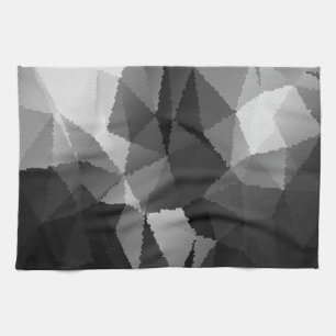 Zwart-wit mozaïekpatroon theedoek