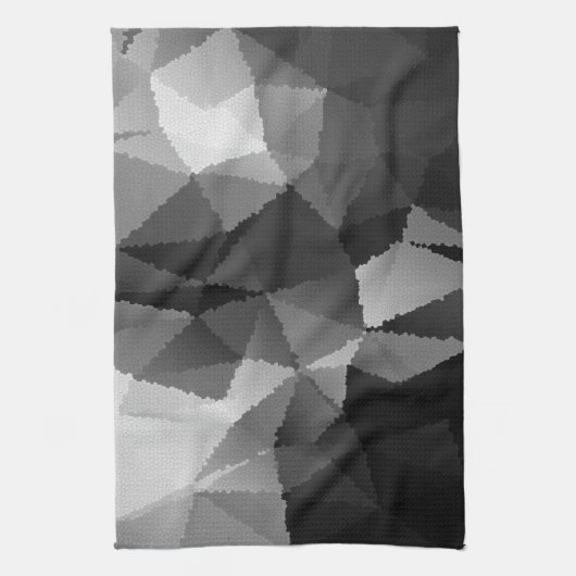 Zwart-wit mozaïekpatroon theedoek (Verticaal)