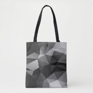 Zwart-wit mozaïekpatroon tote bag