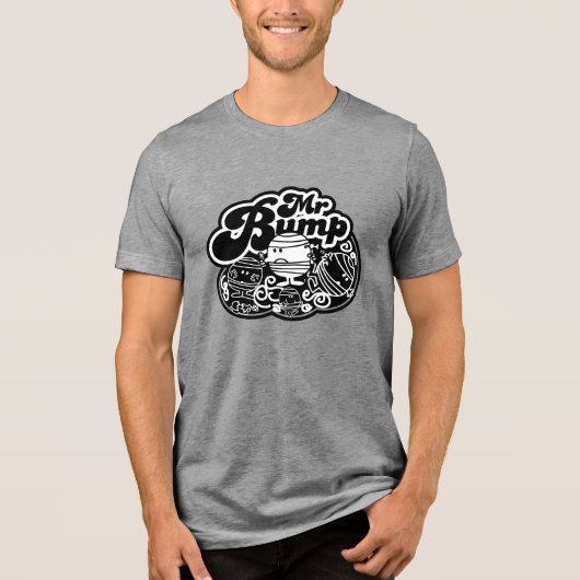 Zwart-wit Mr. Bump Tri-Blend Shirt (Voorkant)