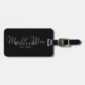 Zwart-Wit Mr- en Mrs- Etiket Bagagelabel (Voorkant horizontaal)