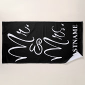 Zwart-wit Mr. en Mrs. Strandlaken (Voorkant)