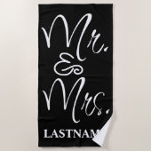 Zwart-wit Mr. en Mrs. Strandlaken (Voorkant)