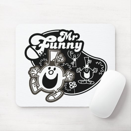 Zwart-wit Mr. Funny Muismat (Met muis)