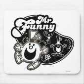 Zwart-wit Mr. Funny Muismat (Voorkant)