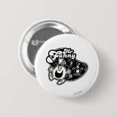 Zwart-wit Mr. Funny Ronde Button 5,7 Cm (Voorkant /achterkant)
