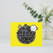Zwart-wit Mr. Happy Briefkaart (Staand voorkant)