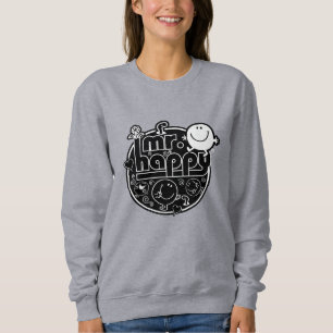Zwart-wit Mr. Happy Trui