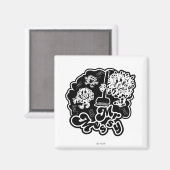 Zwart-wit Mr. Messy Schoonmaak Magneet (Voorkant / Achterkant)