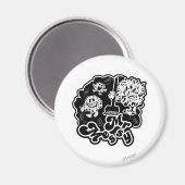 Zwart-wit Mr. Messy Schoonmaak Magneet (Voorkant / Achterkant)