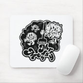 Zwart-wit Mr. Messy Schoonmaak Muismat (Met muis)