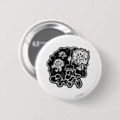 Zwart-wit Mr. Messy Schoonmaak Ronde Button 5,7 Cm (Voorkant /achterkant)