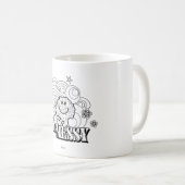 Zwart-wit Mr. Messy | Sterren en wervels Koffiemok (Voorkant rechts)