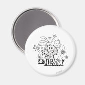 Zwart-wit Mr. Messy | Sterren en wervels Magneet (Voorkant / Achterkant)