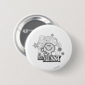 Zwart-wit Mr. Messy | Sterren en wervels Ronde Button 5,7 Cm (Voorkant /achterkant)