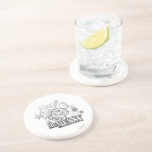 Zwart-wit Mr. Messy | Sterren en wervels Zandsteen Onderzetter (Zijkant)