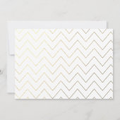 Zwart Wit Mr. & Mrs. Gold Chevron Patroon Wedding Bedankkaart (Achterkant)