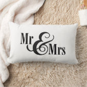 Zwart-wit "Mr & Mrs"-kussen, gepersonaliseerd Kussen (Deken)