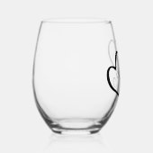 Zwart & Wit | Mr. Mrs. Modern Monogram Wedding Wijnglas Zonder Voet (Rechts)