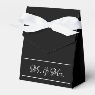 Zwart-wit Mr. & Mrs. Tent Favor Box Bedankdoosjes