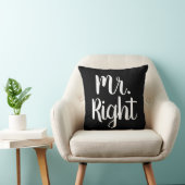 Zwart-wit Mr. Rechts Man/Vriend Kussen (Stoel)
