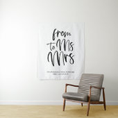 Zwart-wit MS aan Mrs Vrijgezellenfeest Achtergrond Wandkleed (In situ)