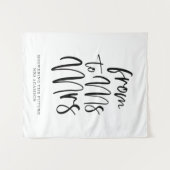 Zwart-wit MS aan Mrs Vrijgezellenfeest Achtergrond Wandkleed (Voorkant (horizontaal))