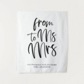 Zwart-wit MS aan Mrs Vrijgezellenfeest Achtergrond Wandkleed (Voorkant)