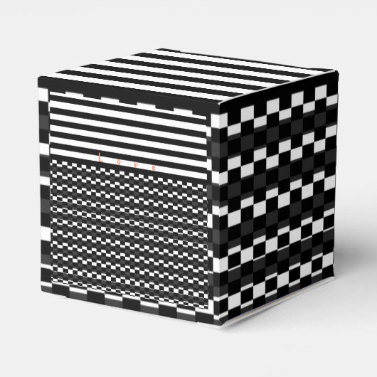 Zwart-wit Multi-Patronen Bedankdoosjes (Achterkant)