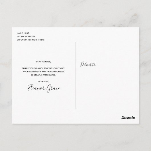 Zwart-wit Multi Photo Afstuderen Bedankt Briefkaart (Achterkant)