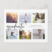 Zwart-wit Multi Photo Afstuderen Briefkaart (Voorkant)