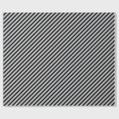 Zwart-wit Multi-Width Diagonale Streep Cadeaupapier (Vlak)