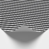 Zwart-wit Multi-Width Diagonale Streep Cadeaupapier (Hoek)