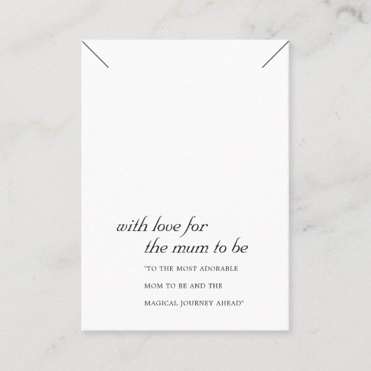 ZWART WIT MUM TE ZIJN CADEAU KETTING DISPLAY KAART PLAATSKAARTJE (Voorkant)