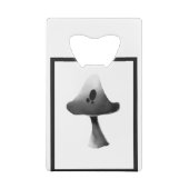Zwart-wit Mushroom Illustratie Cartoon Creditkaart Flessenopener (Achterkant)