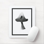 Zwart-wit Mushroom Illustratie Cartoon Muismat (Met muis)