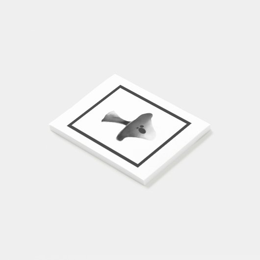 Zwart-wit Mushroom Illustratie Cartoon Post-it® Notes (Schuin)