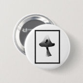 Zwart-wit Mushroom Illustratie Cartoon Ronde Button 5,7 Cm (Voorkant /achterkant)