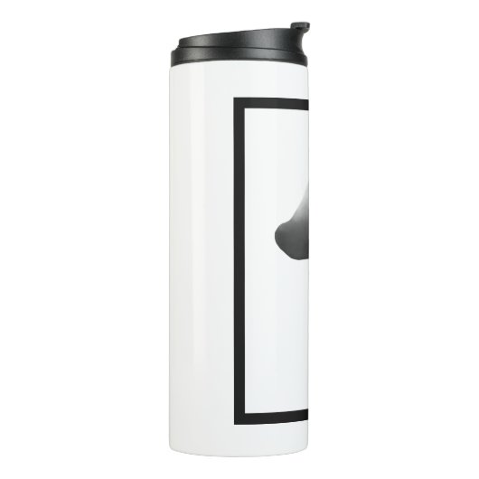 Zwart-wit Mushroom Illustratie Cartoon Thermosbeker (Gedraaid links)